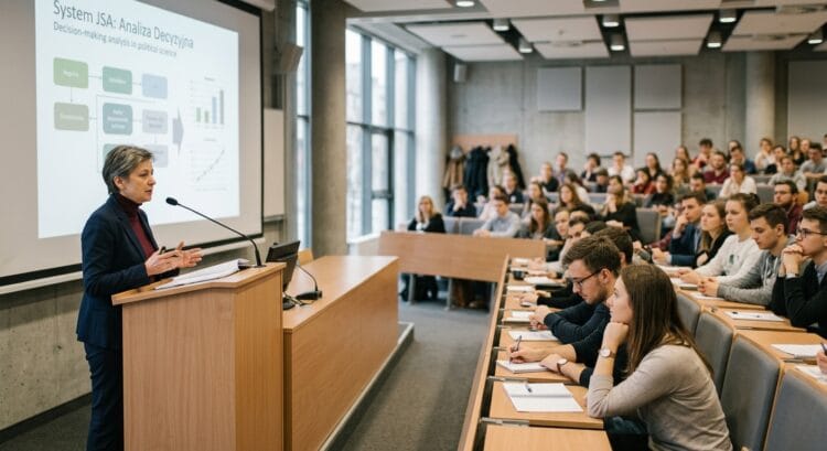 Wizualne nawiązanie do system JSA w kontekście prac politologii